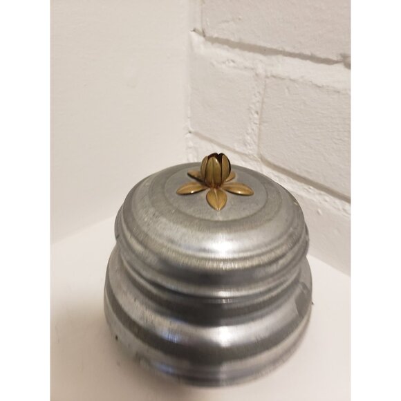 Musical Bell Powder Puff Box Vintage Metal Music Maker Vanity Decor - Picture 2 of 10